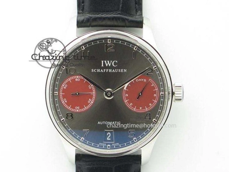 MIROTIME 0121 Portuguese IW545407 Black Dial ZF 1:1 Best Edition On Dark Blue Leather Strap DailyWear 7337